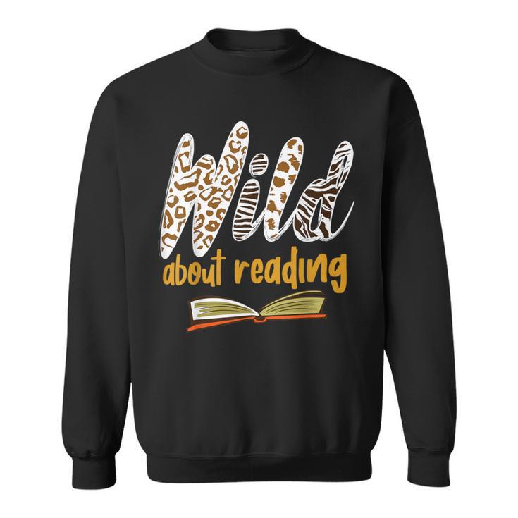 WILD ABOUT READING I Love Books Bookworm Library Day Sweatshirt