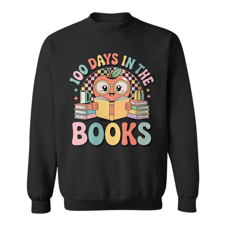 Women's 100 Days In The Books Cute Apple Reading School Sweatshirt