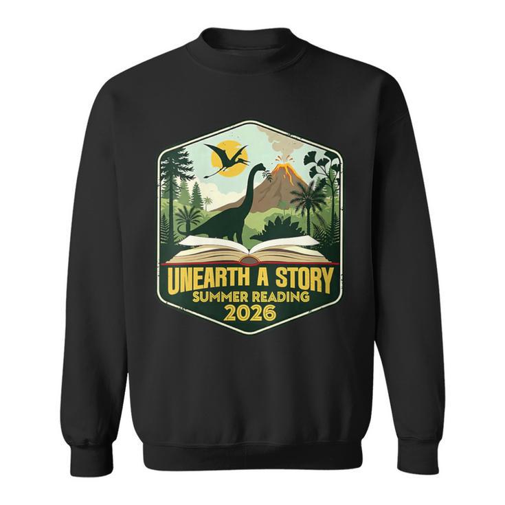 Women's 2026 Summer Reading Unearth a Story Teachers Students Book Sweatshirt