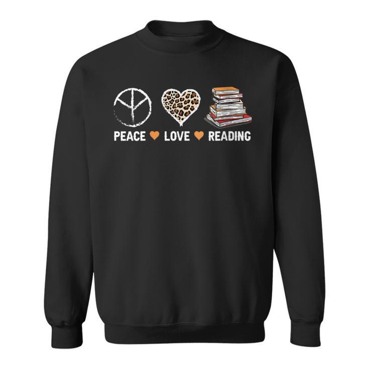 Women's Peace Love Reading Book Reader Book Lover Vintage Bookworm Sweatshirt