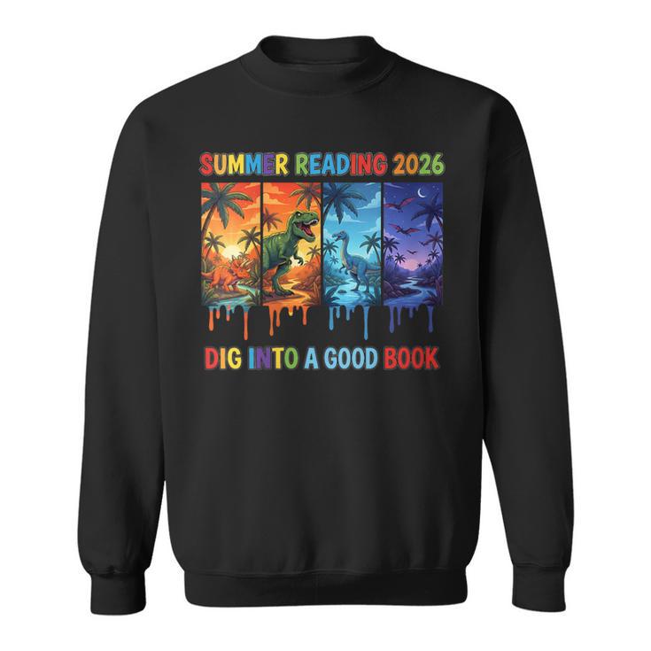 Women's Summer Reading 2026 Unearth A Story Dinosaur Books Sweatshirt
