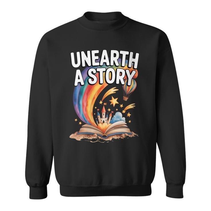 Women's Unearth A Story Rainbow Treasure Book Summer Reading 2026 Sweatshirt