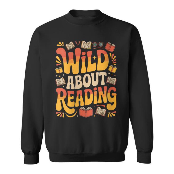 Women's Wild About Reading Zoo Animals For Bookworm Book Reader Sweatshirt