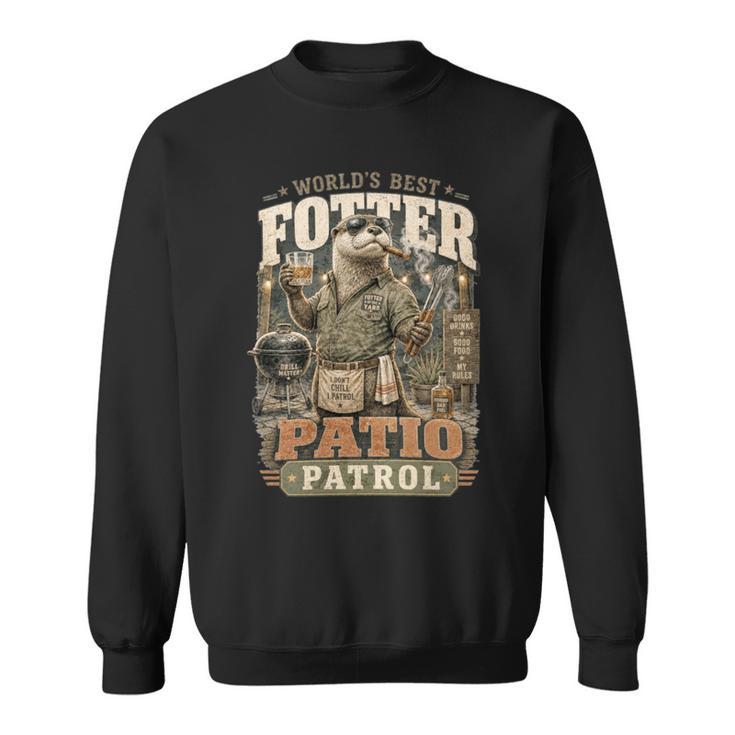 Worlds Best Fotter パティオ パトロール 裏庭 カワウソ しゃれ 誕生日 長袖tシャツ スウェットシャツ