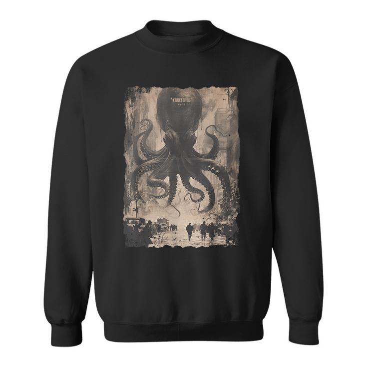 Y2k Hip Hop Fashionヒップホップ メンズ レディース ストリートウェア レトロホラー モンスター タコ スウェットシャツ