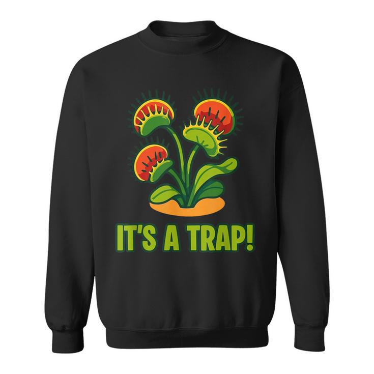 おもしろハエトリグサ It's A Trap 食虫植物 ボタニカル スウェットシャツ