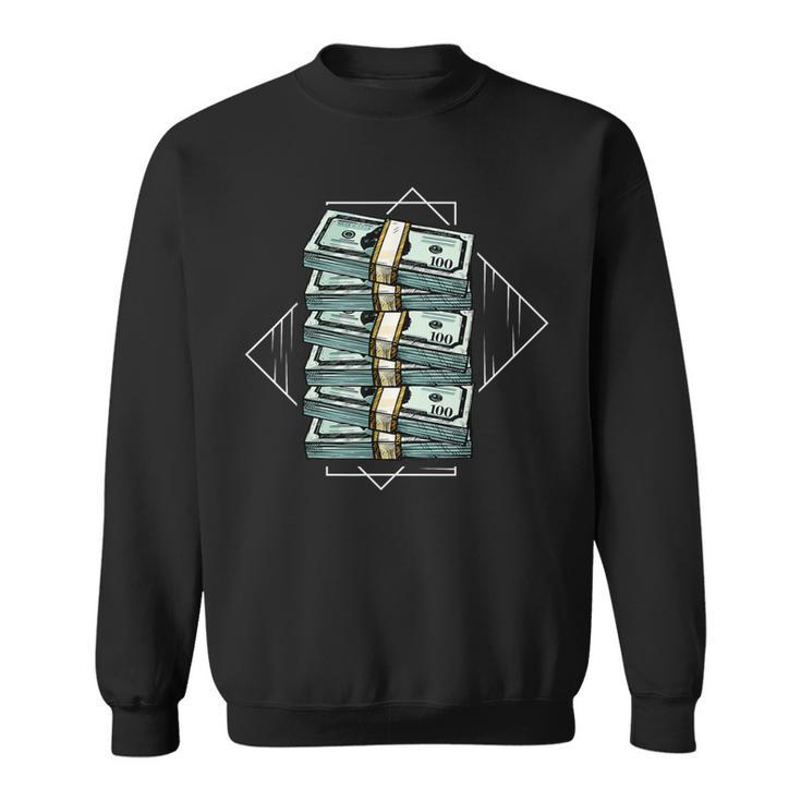 お金の束 スウェットシャツ