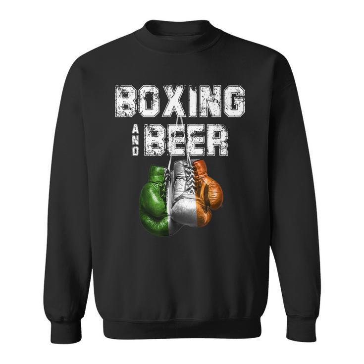 アイルランドのボクシングとビール 面白いアイルランド国旗tシャツ スウェットシャツ