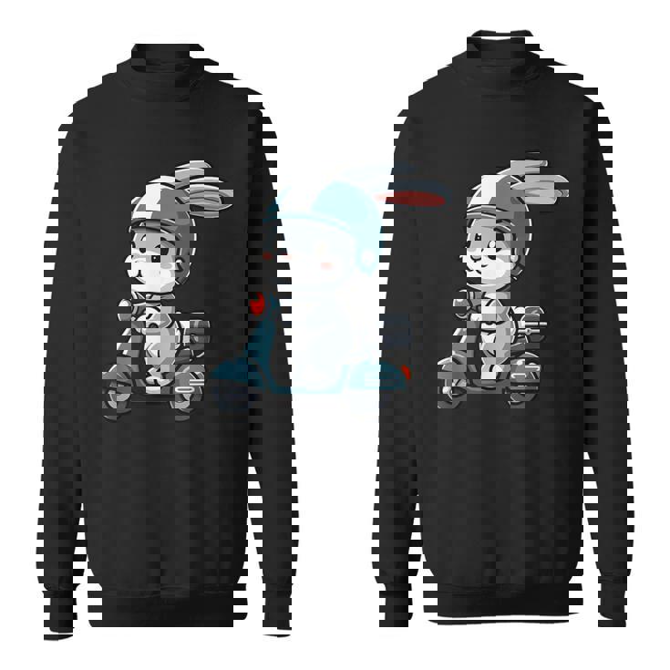 ウサギ スクーター ペット 面白い オートバイ スウェットシャツ