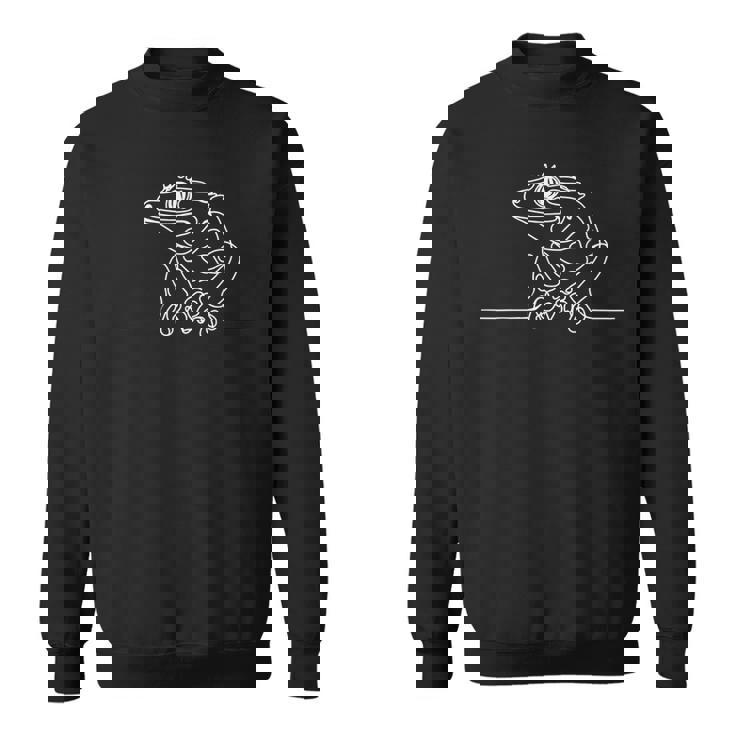 エレガントなラインアート ガーゴイル ヤモリ 爬虫類 スウェットシャツ