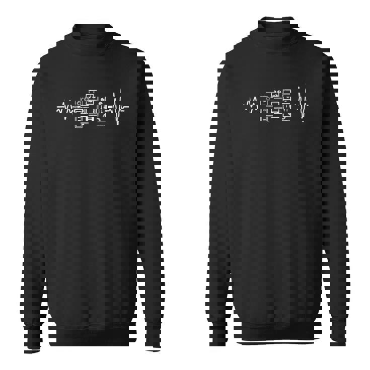 エレキギタープレーヤー ギターエフェクトペダル ハートビート スウェットシャツ