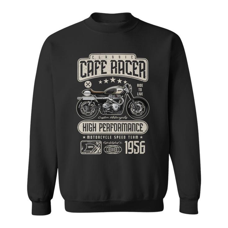 カフェ レーサー バイクの誕生日 1956 年生まれのバイカー 長袖tシャツ スウェットシャツ