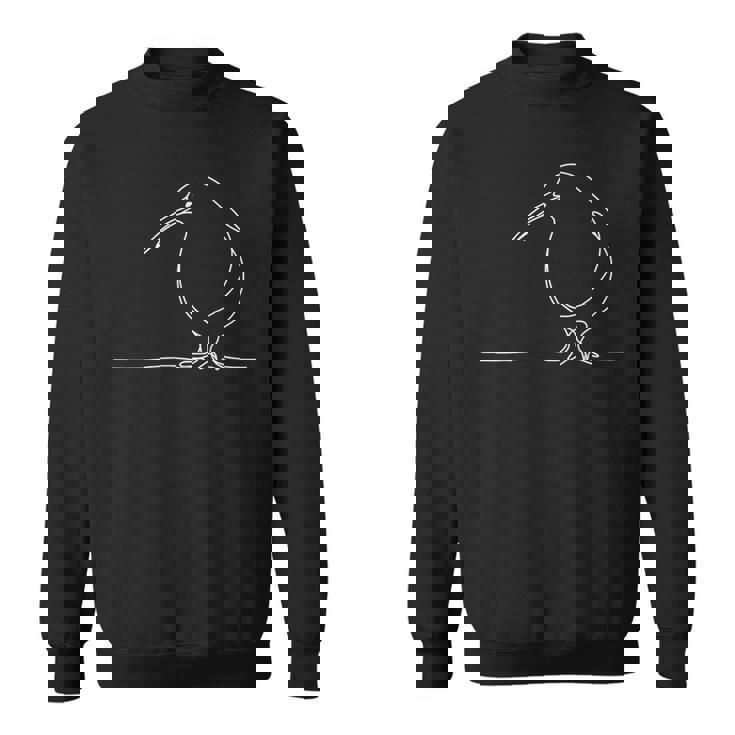 キウイバード ラインアート ミニマリスト ワンライン スウェットシャツ