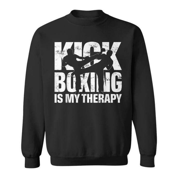 キックボクシングは私の治療法、キックボクシングの試合モチーフのキックボクサー スウェットシャツ