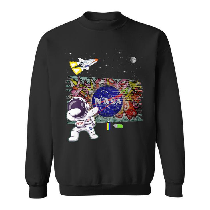 キッズ Nasaグラフィティアート宇宙飛行士キッドダビングスペースシャトルクール スウェットシャツ