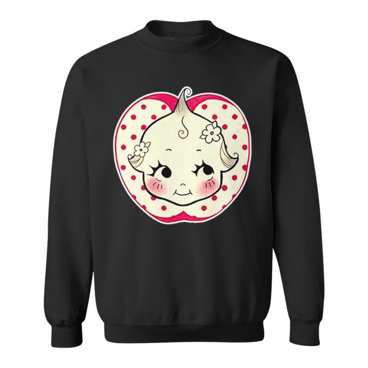 キューピー 赤ちゃん りんご 水玉 長袖tシャツ スウェットシャツ