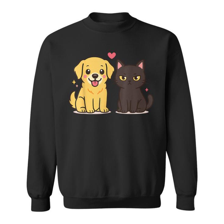 ゴールデンレトリバー ボーイフレンド 黒猫 Gf 面白い カップルギフト スウェットシャツ