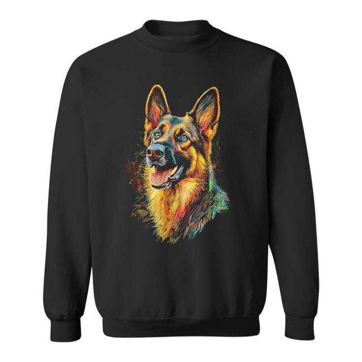 ジャーマンシェパード 犬 モチーフ ペット イラスト ジャーマンシェパード スウェットシャツ