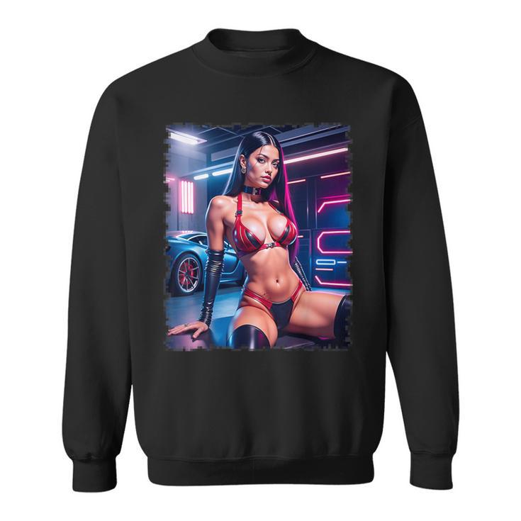 セクシーガールグラフィックtシャツ セクシーラティーナビキニモデル&スポーツカー スウェットシャツ