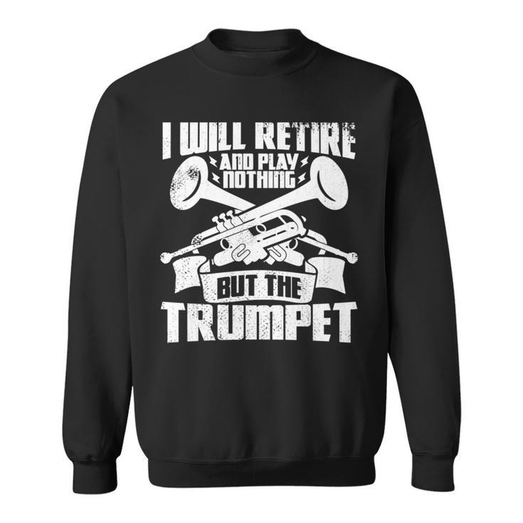 トランペットじいさん吹奏楽団マーチングバンド 長袖tシャツ スウェットシャツ