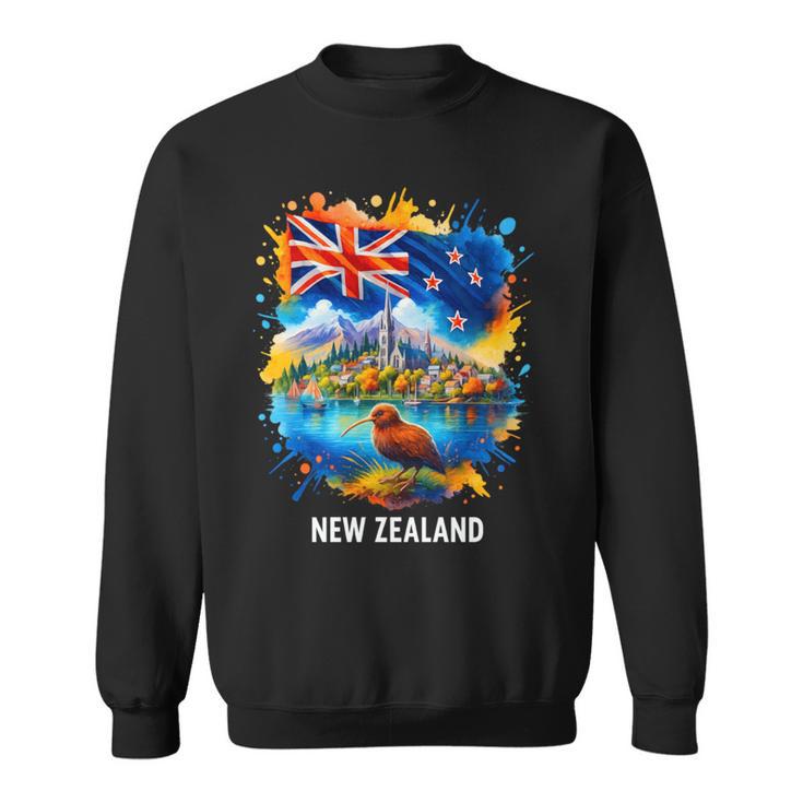 ニュージーランド国旗 旅行 お土産 ニュージーランド人 Nz キウイバード 長袖tシャツ スウェットシャツ