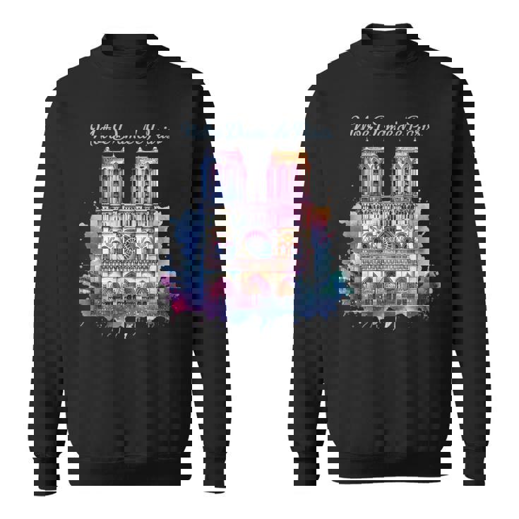 ノートルダム大聖堂 水彩画 スウェットシャツ