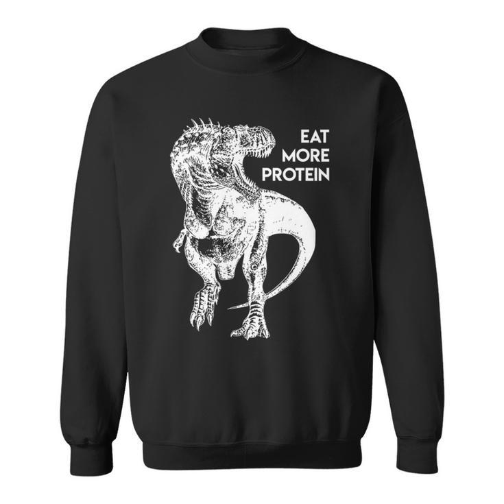 ハングリー・ダイナソー 肉食 肉食恐竜 Tレックスもっとタンパク質を食べる 高タンパク食 フィットネス 長袖tシャツ スウェットシャツ