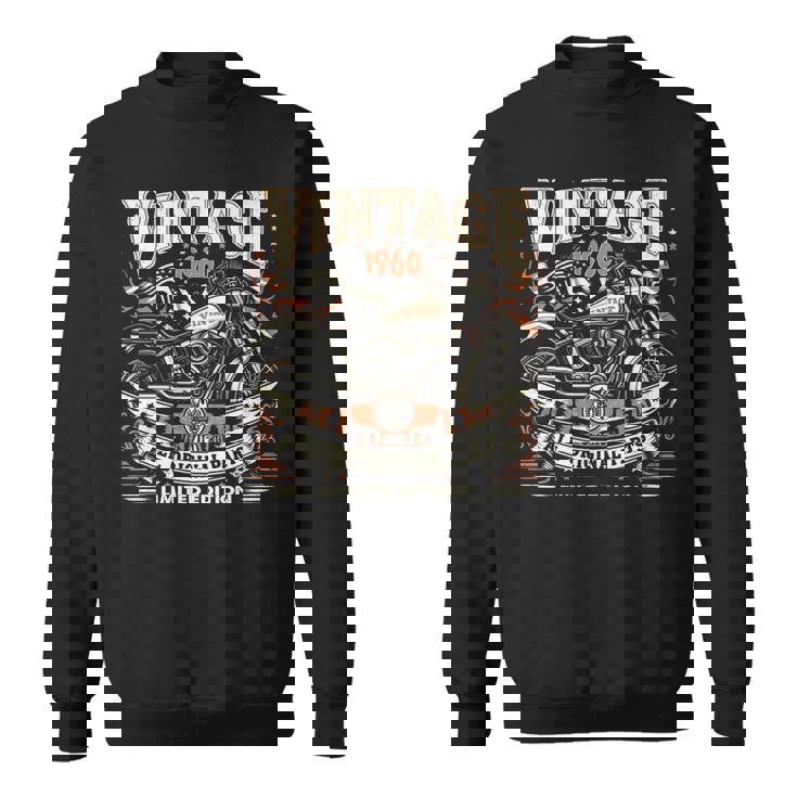 ビンテージ 1960 1960年生まれ 64歳の誕生日 バイクバイカー 長袖tシャツ スウェットシャツ