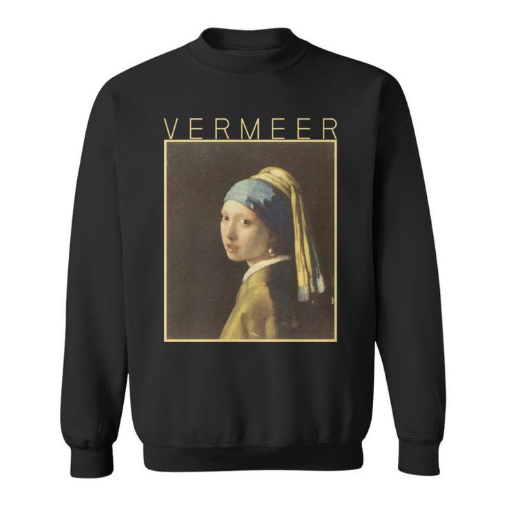 フェルメール 真珠の耳飾りの少女 面白いtシャツ 絵画 アート メンズ 面白い 服 美術 グッズ 油彩画 長袖tシャツ スウェットシャツ
