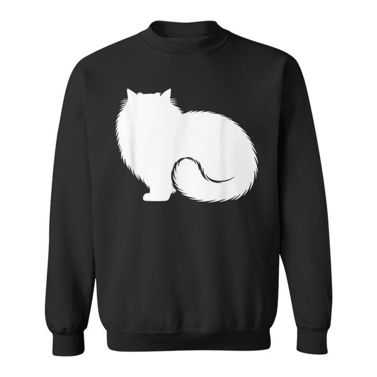 ペルシャ猫のふわふわした座り姿 Persian Cat Fluffyittingilhouette スウェットシャツ