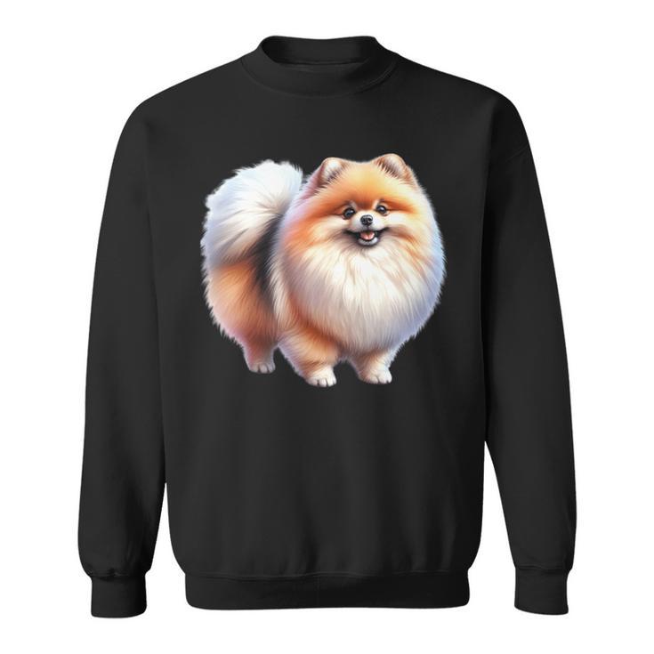 ポメラニアン犬 長袖tシャツ スウェットシャツ
