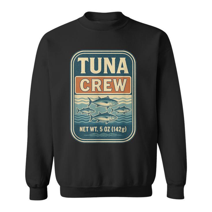 マグロクルーレトロフィッシングシーフードユーモアデザイン スウェットシャツ