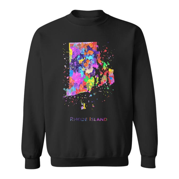 ロードアイランド州の地図 長袖tシャツ スウェットシャツ