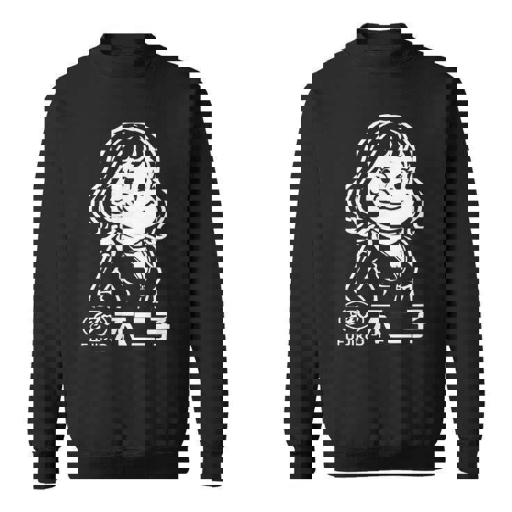 不二子 ペコちゃん風 レトロガール Fujiko 日本 アニメ パロディ スウェットシャツ