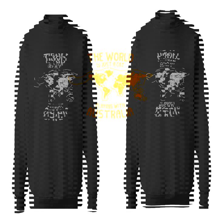 世界はオーストラリア オーストラリアで遊ぶ猫 スウェットシャツ