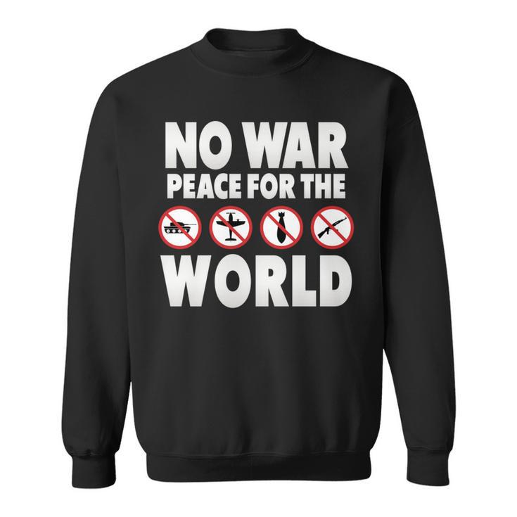 戦争禁止、平和、反戦、戦争禁止 長袖tシャツ スウェットシャツ