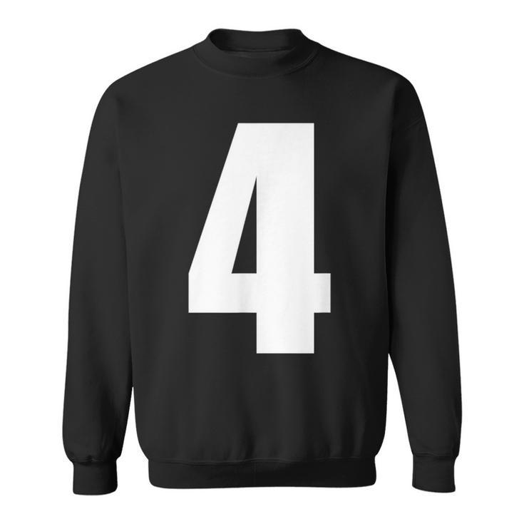 数字 四 数字 4 プレーン 白 数字 スウェットシャツ