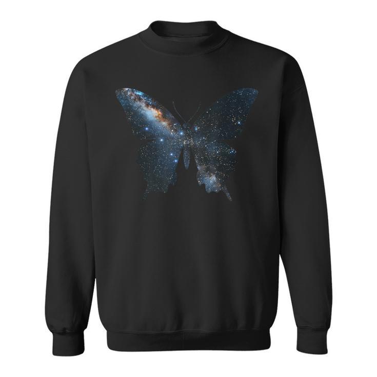 美的シルエット星宇宙銀河蝶 スウェットシャツ