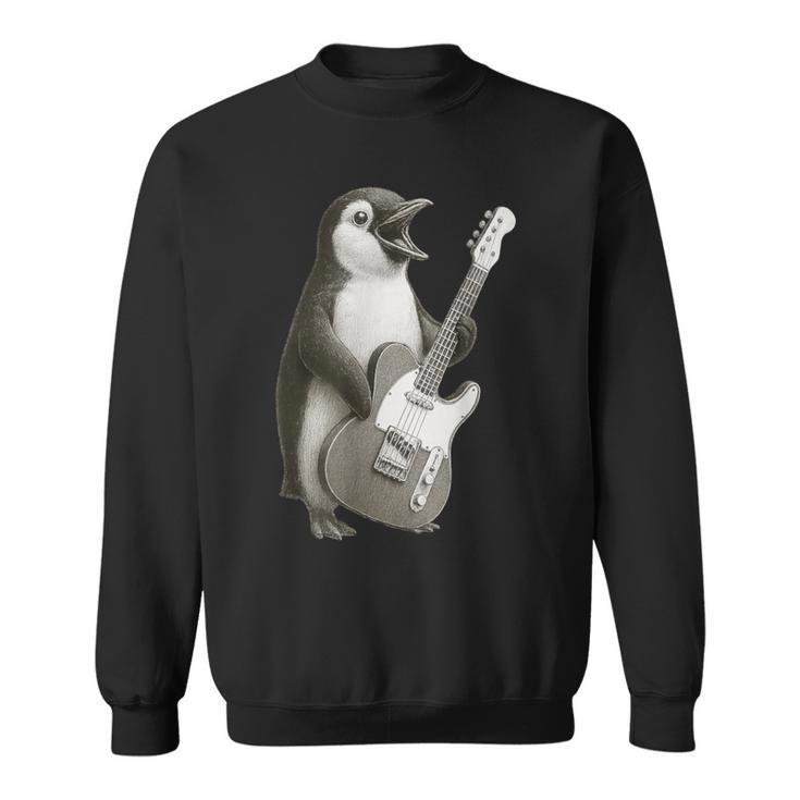 面白いtシャツ ペンギン ギター メンズ グッズ かわいい おもしろ 面白い 服 ネタ スウェットシャツ
