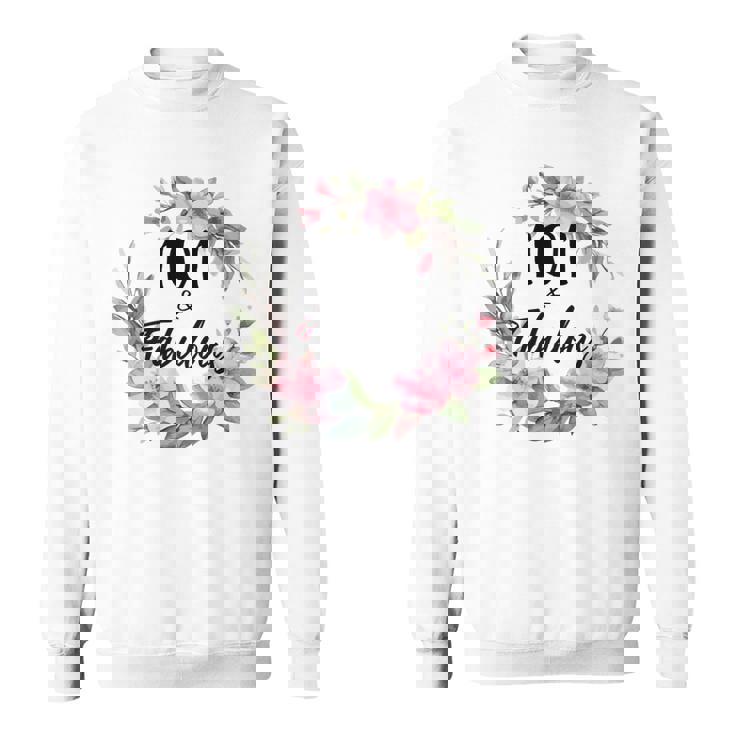 101歳＆ファビュラスフラワーパーティー 101歳の誕生日おめでとう 長袖tシャツ スウェットシャツ