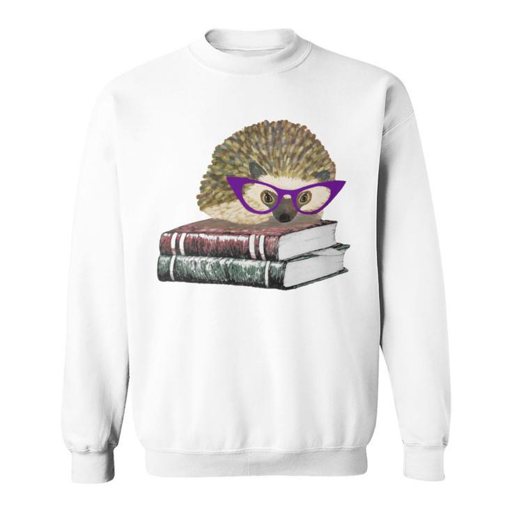 Adorable Hedgehog Book Nerd Tee Shirt Sweatshirt