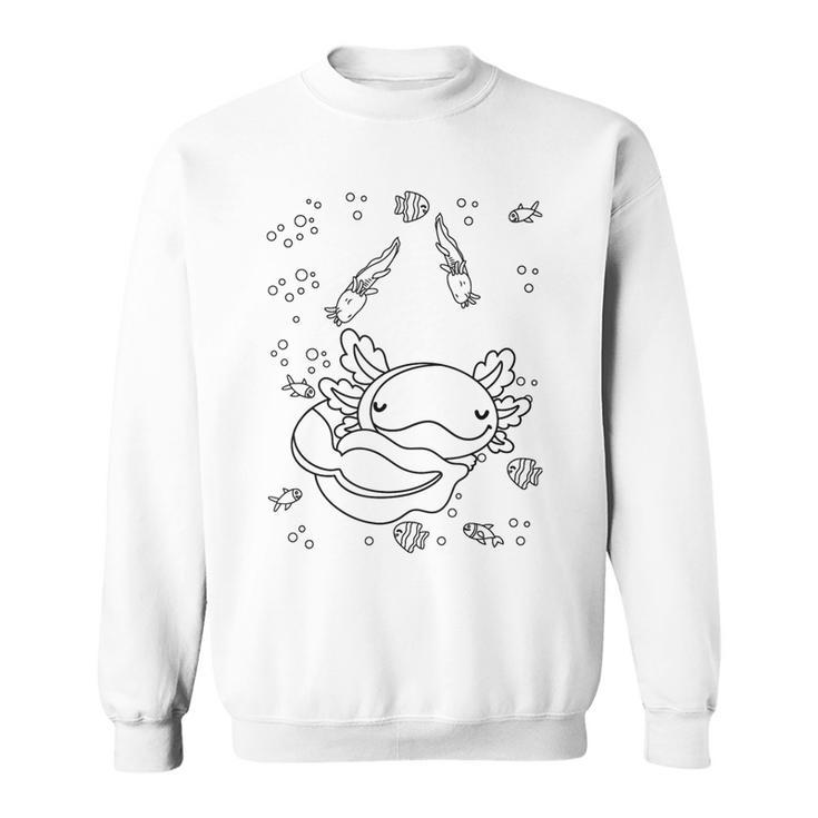 Axolotl Colouring Shirt For Children Adults 003 Colouring Book Sweatshirt Axolotl Colouring Shirt For Children Adults 003 Colouring Book Sweatshirt