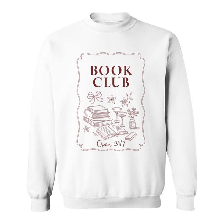Book Club Open Vintage Aesthetic Books Sweatshirt
