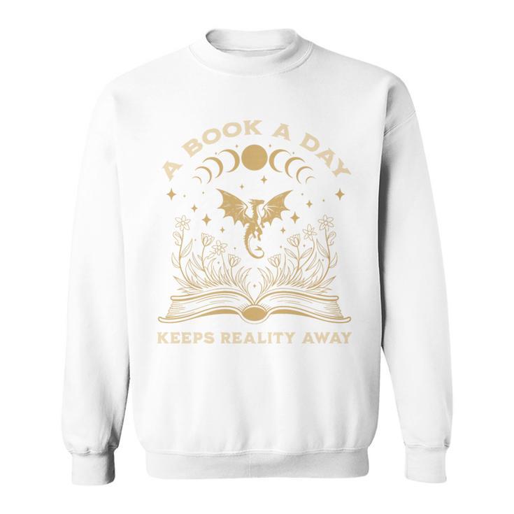 A Book a Day Keeps Reality Away Fantasy Book Lover Premium Tri-Blend Sweatshirt