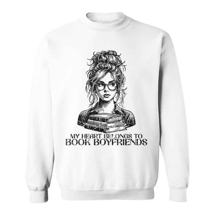 Book Lover Bent Over a Book Sweatshirt