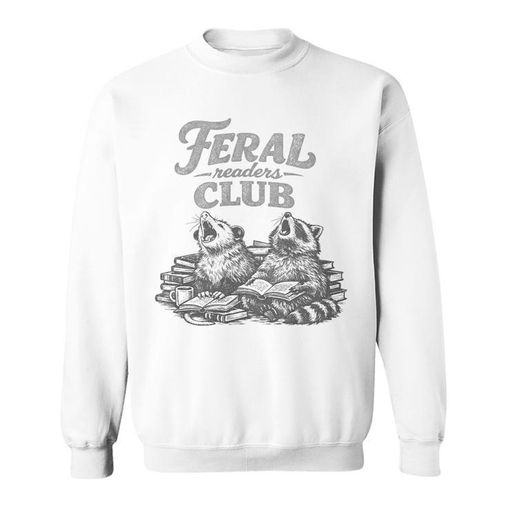 Book Lover Bookworm Feral Readers Club Raccoon Opossum Premium Tri-Blend Sweatshirt