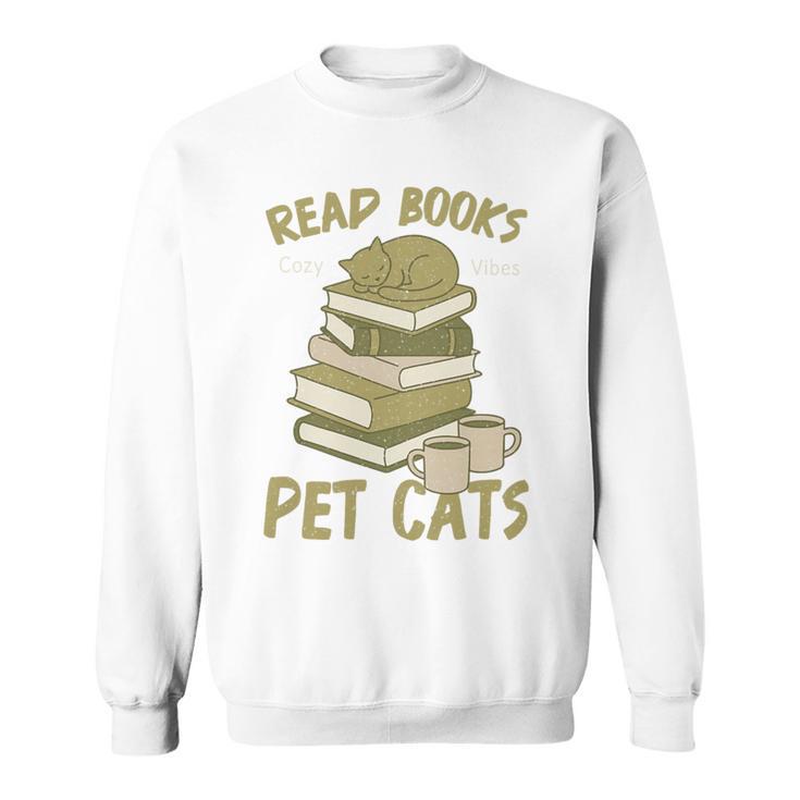 Book Lover Women Read Books Pet Cats Premium Tri-Blend Sweatshirt