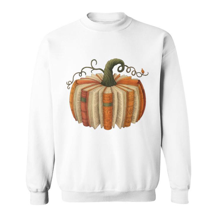 Book Pumpkin Autumn Halloween Literary Readers Sweatshirt
