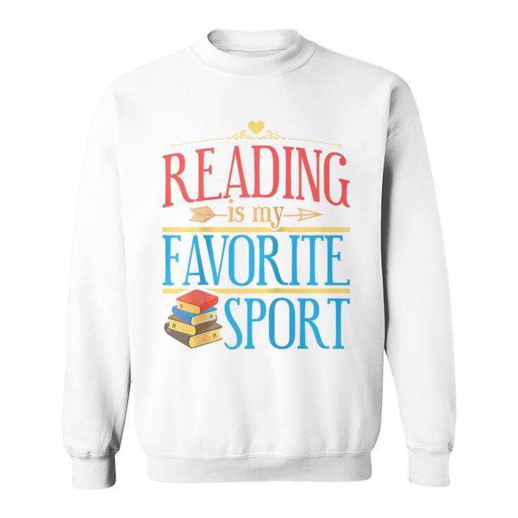 Book Reading Reading Is My Favorite Sport Raglan Baseball Tee Sweatshirt