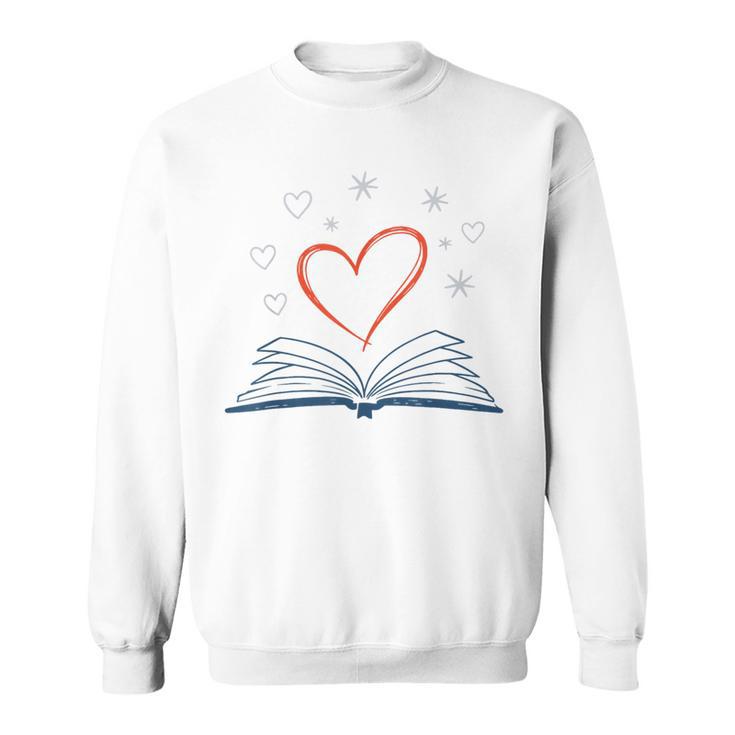 Book Reading Love Heart Library Sweatshirt